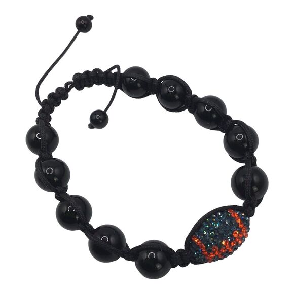 Auburn University Beaded Bracelet Black Orange Blue Adjustable Rhinestone - Picture 7 of 12